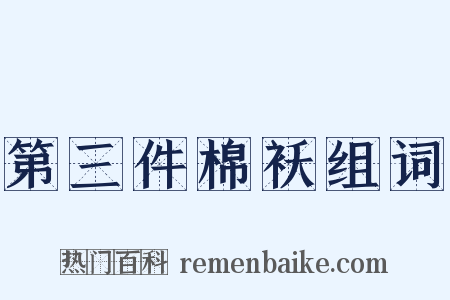 第三件棉袄组词是什么意思的图片